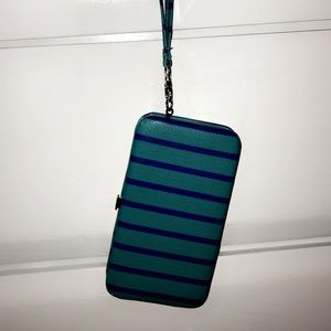 Turquoise/Green Purple Striped Wallet